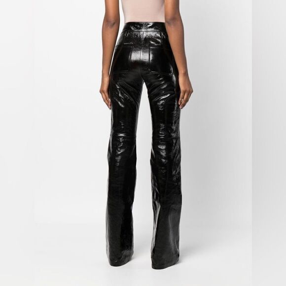 Rare! Dorothee Schumacher Lamb Leather Brown Pants Trousers Wide Leg Size XS - Picture 4 of 11